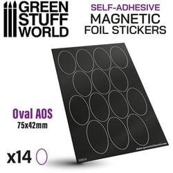 GSWD-10854 マグネットシート 楕円形 75mm×42mm （粘着剤付×14枚） [プラモデル用品]