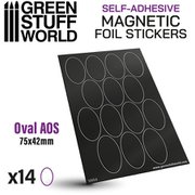 GSWD-10854 マグネットシート 楕円形 75mm×42mm （粘着剤付×14枚） [プラモデル用品]