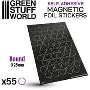 GSWD-10861 マグネットシート 円形 25mm径 （粘着剤付×55枚） [プラモデル用品]