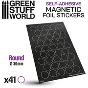 GSWD-10862 マグネットシート 円形 30mm径 （粘着剤付×41枚） [プラモデル用品]