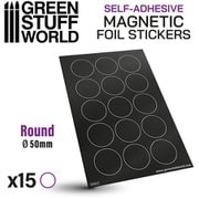 GSWD-10865 マグネットシート 円形 50mm径 （粘着剤付×15枚） [プラモデル用品]