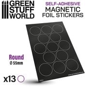 GSWD-10866 マグネットシート 円形 55mm径 （粘着剤付×13枚） [プラモデル用品]
