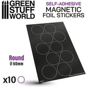 GSWD-10867 マグネットシート 円形 60mm径 （粘着剤付×10枚） [プラモデル用品]