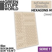 GSWD-9445 ステンシルシール ヘキサゴン Mサイズ 7mm [プラモデル用品]