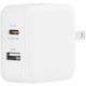USB急速充電器 GH-ACU2PB USB PD（パワーデリバリー）対応 20W USB-C×1/USB-A×1 収納式プラグ採用 ホワイト GH-ACU2PB-WH