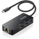 LANアダプター 有線 タイプC Giga USBハブ付 ブラック EDC-GUC3H2-B