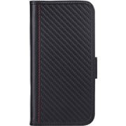 PG-22MFP04BK [iPhone SE（第3世代）/SE（第2世代）/8/7/6s/6 4.7インチ用 PUレザーフリップカバー カーボン調ブラック]