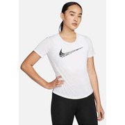 ウィメンズ スウッシュ ラン S/S トップ DM7778 ホワイト/ブラック 100 Mサイズ [ランニングウェア シャツ レディース]
