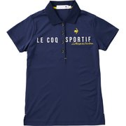 QGWTJA06 NV LL [ゴルフシャツ レディース バックプリント半袖ポロシャツ LLサイズ ネイビー]