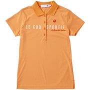 QGWTJA06 OR L [ゴルフシャツ レディース バックプリント半袖ポロシャツ Lサイズ オレンジ]