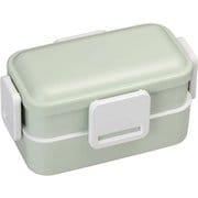PFLW4AG 抗菌2段ふわっと弁当箱 くすみグリーン