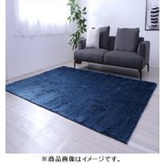 制菌加工・洗えるシャギーラグ すべり止め付 185×185cm ネイビー