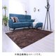 制菌加工・洗えるシャギーラグ すべり止め付 185×185cm ブラウン