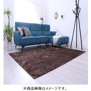 制菌加工・洗えるシャギーラグ すべり止め付 200×250cm ブラウン