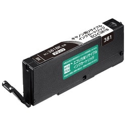 互換リサイクルインクカートリッジ キヤノン BCI-381BK ブラック（染料） インク残量表示に完全対応 ECI-C381B