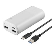 モバイルバッテリー Type-C対応 10000mAh 3ポート出力 ホワイト BSMPB10038C3WH