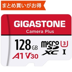Camera Plusシリーズ microSDXCカード 128GB Class10 UHS-I U3 V30 A1 最大読込100MB/s 最大書込50MB/s アダプタ付 GJMX-128GA1U3R