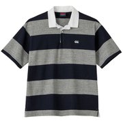 ショートスリーブ 4インチストライプ ラグビージャージ S/S 4INCH STRIPE JERSEY RA30064 ミディアムグレー(15) 3Lサイズ [アウトドア カットソー ユニセックス]