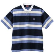 ショートスリーブストライプラグビージャージ S/S STRIPE RUGBY JERSEY RA32092 ネイビー(29) XLサイズ [アウトドア カットソー ユニセックス]