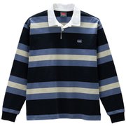 ロングスリーブストライプラグビージャージ L/S STRIPE RUGBY JERSEY RA42091 ネイビー(29) 3Lサイズ [アウトドア カットソー ユニセックス]