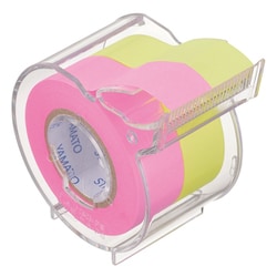 メモックロールテープ＜強粘着＞ 蛍光紙 カッター付 PRK-15CH-RL