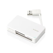カードリーダー USB2.0 ケーブル収納タイプ ホワイト MR-K304WH