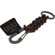 UUU-0118 [ツートンコブラステッチキーリング カーキ＆ブラウン ロープ長さ1.4M]
