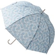 長傘 婦人用 晴雨兼用 estaa ドットフラワー 60cm ジャンプ式 8本骨 UV加工 ターコイズブルー 1024210
