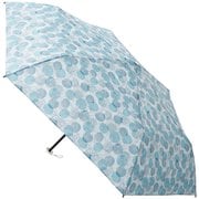 折りたたみ傘 婦人用 晴雨兼用 estaa ドットフラワー 54cm 手開き式 UVカット加工 ターコイズブルー 1024232