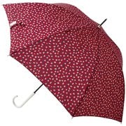 長傘 婦人用 晴雨兼用 estaa ビーンズドット 60cm ジャンプ式 7本骨 UV加工 レッド 1024710