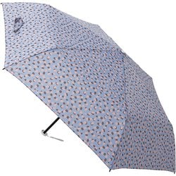 折りたたみ傘 婦人用 晴雨兼用 estaa ビーンズドット 54cm 手開き式 UVカット加工 サックスブルー 1024732