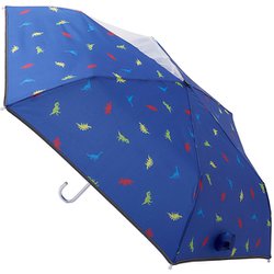 子供用折りたたみ傘 晴雨兼用 estaa KIDS ダイナソー 55cm 手開き式 UVカット加工 耐風仕様 透明窓付き スカイブルー 1027162