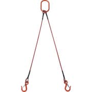 TWSP2P6S1WT [TRUSCO 2本吊玉掛ワイヤーロープスリング（カラー被覆付）アルミロックタイプ 赤透明1M 収縮カバー付]