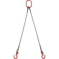 TWSP2P6S1.5WT [TRUSCO 2本吊玉掛ワイヤーロープスリング（カラー被覆付）アルミロックタイプ 赤透明1.5M 収縮カバー付]