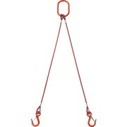 TWSP2P6S1.5 [TRUSCO 2本吊玉掛ワイヤーロープスリング（カラー被覆付）アルミロックタイプ 赤透明1.5M]