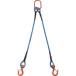 TWSP2P12S1.5WT [TRUSCO 2本吊玉掛ワイヤーロープスリング（カラー被覆付）アルミロックタイプ 青透明1.5M 収縮カバー付]