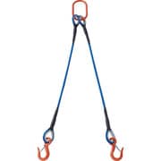 TWSP2P12S1.5WT [TRUSCO 2本吊玉掛ワイヤーロープスリング（カラー被覆付）アルミロックタイプ 青透明1.5M 収縮カバー付]