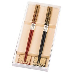 箸・箸置ペア おぼろ桜 貼箱入 6J-726