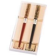 箸・箸置ペア おぼろ桜 貼箱入 6J-726