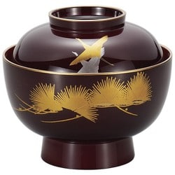 大名雑煮椀 飛翔 溜渕金 3T-404