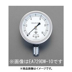 G 3/8"/ 75mm/0- 10KPa 微圧計 EA729DW-10