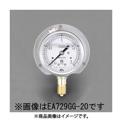 100mm/ 0-10MPa つば付圧力計（グリセリン入） EA729GJ-100