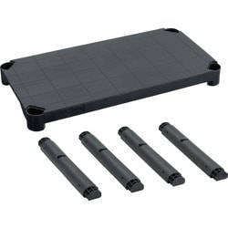 TPT-344S-MBK [TRUSCO プラ棚用 棚板セット 棚板間隔高さ515mm用脚4本付 つや消しブラック]