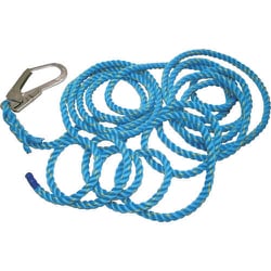 NEW-TETORON-1615BLUE [まつうら 青色ニューテトロン親綱（垂直用） 16mmΦ×15m 片側フック付]