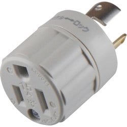 KD0011 [アメリカン電機 アダプター 引掛形→平刃形 白 接地2P15A125V]
