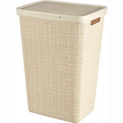 Jute（ジュート） ランドリーフタ付きバスケット ホワイト Jute15884
