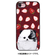 DS10438iSE3 [iPhone SE（第3世代）/SE（第2世代）/8/7/6s/6用 ブラックケース ポメラニアンとイチゴ]