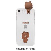 KCE-CSB093iSE3 [iPhone SE（第3世代）/SE（第2世代）/8/7/6s/6用 フィギュア付きソフトクリアケース LINE FRIENDS ブラウン]