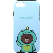 KCL-JDD001iSE3 [iPhone SE（第3世代）/SE（第2世代）/8/7/6s/6用 JUNGLE BROWN デュアルガード LINE FRIENDS ダイノブラウン]