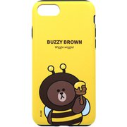 KCL-JDD002iSE3 [iPhone SE（第3世代）/SE（第2世代）/8/7/6s/6用 JUNGLE BROWN デュアルガード LINE FRIENDS バジーブラウン]